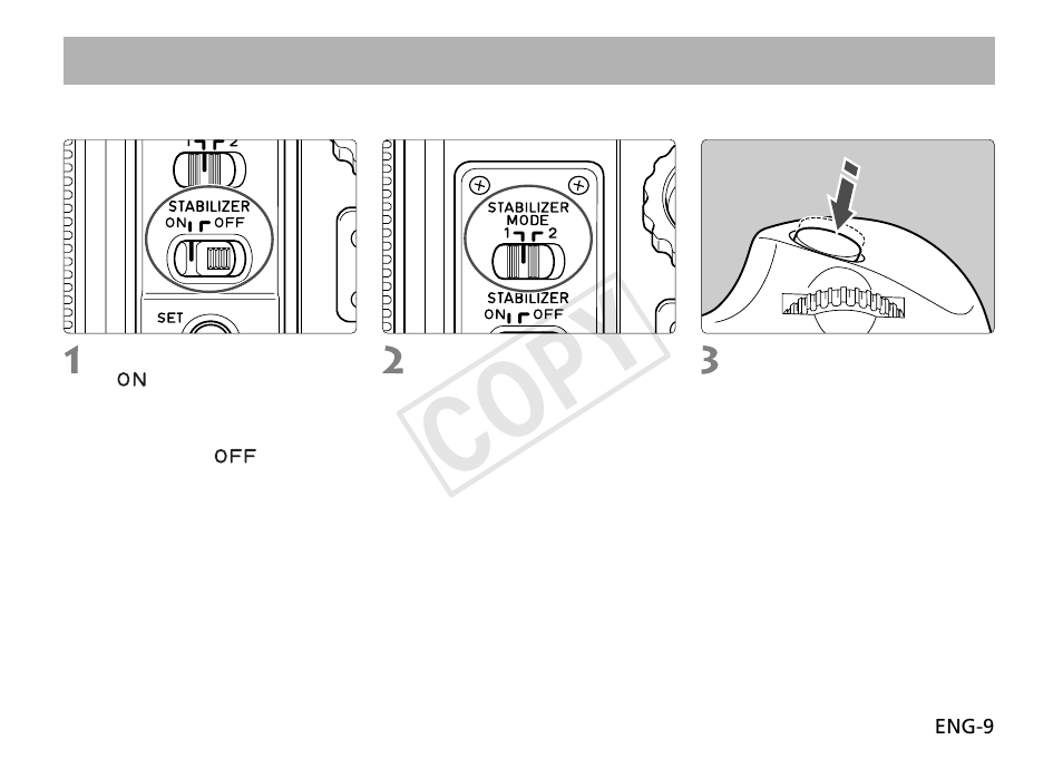 Cop y, Image stabilizer settings | Canon EF 200mm f2L IS USM User Manual | Page 10 / 17
