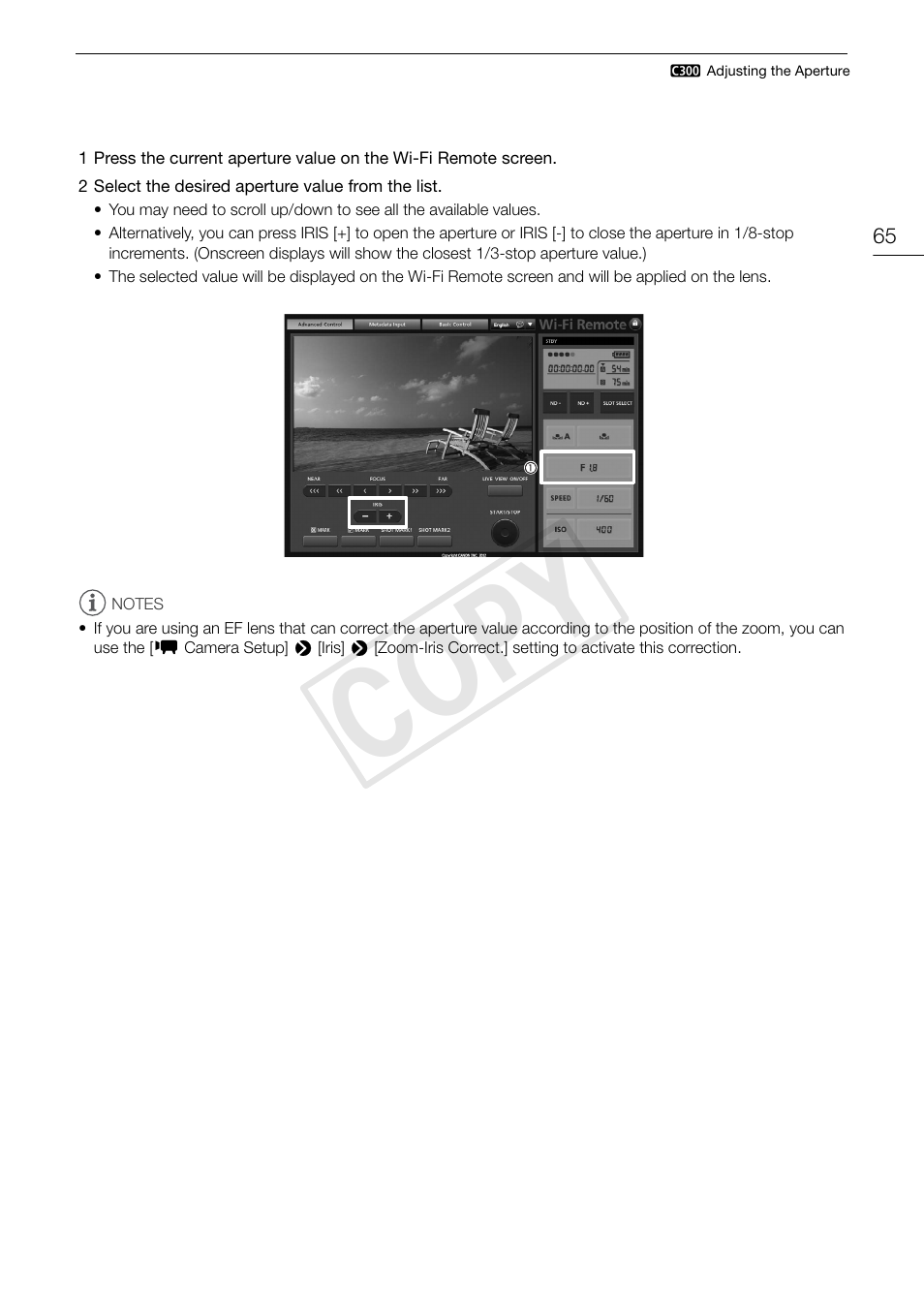 Cop y | Canon EOS C300 User Manual | Page 65 / 186