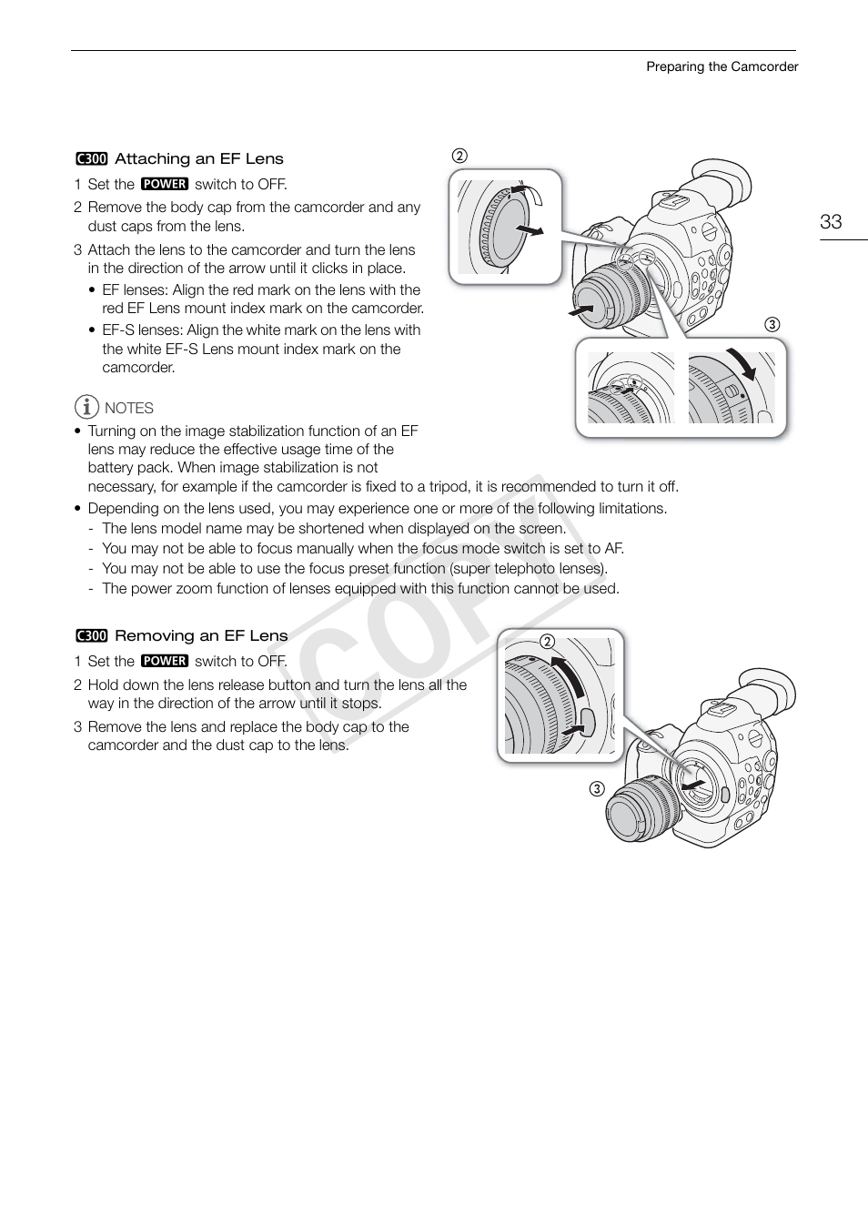 Cop y | Canon EOS C300 PL User Manual | Page 33 / 194