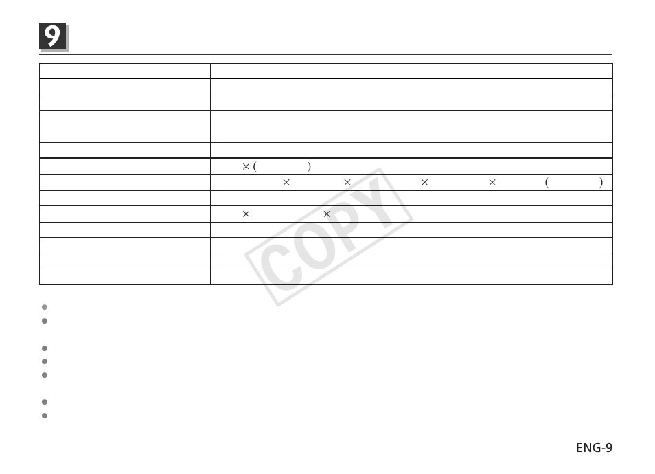 Cop y, Specifications | Canon EF-S 10-22mm f3.5-4.5 USM User Manual | Page 10 / 11