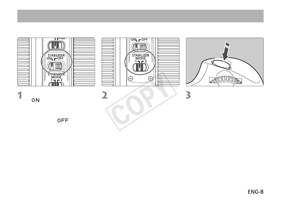 Cop y, Image stabilizer settings | Canon EF 70-200mm f2.8L IS II USM User Manual | Page 9 / 17