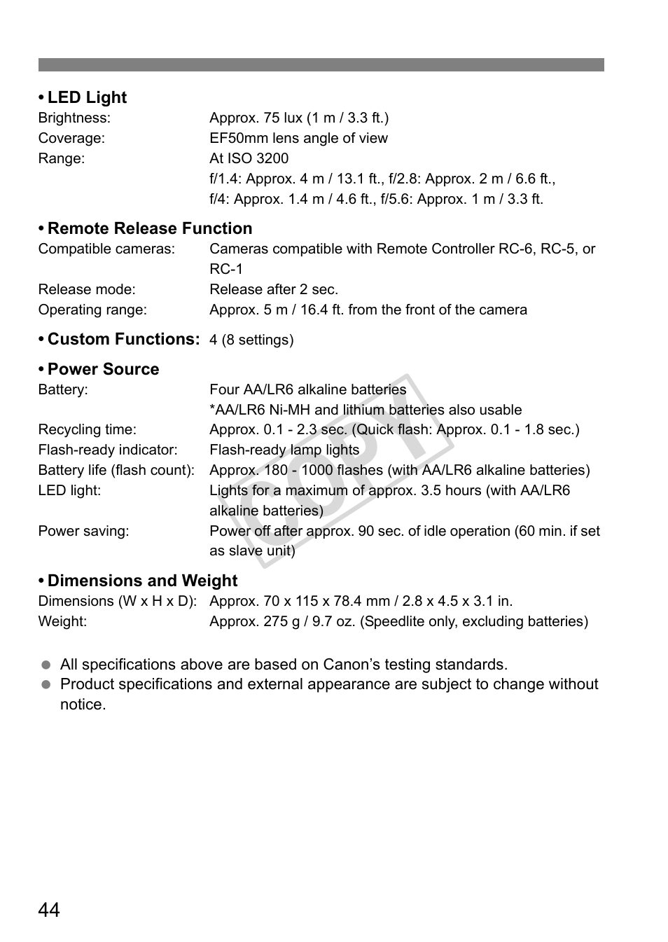 Cop y | Canon Speedlite 320EX User Manual | Page 46 / 148