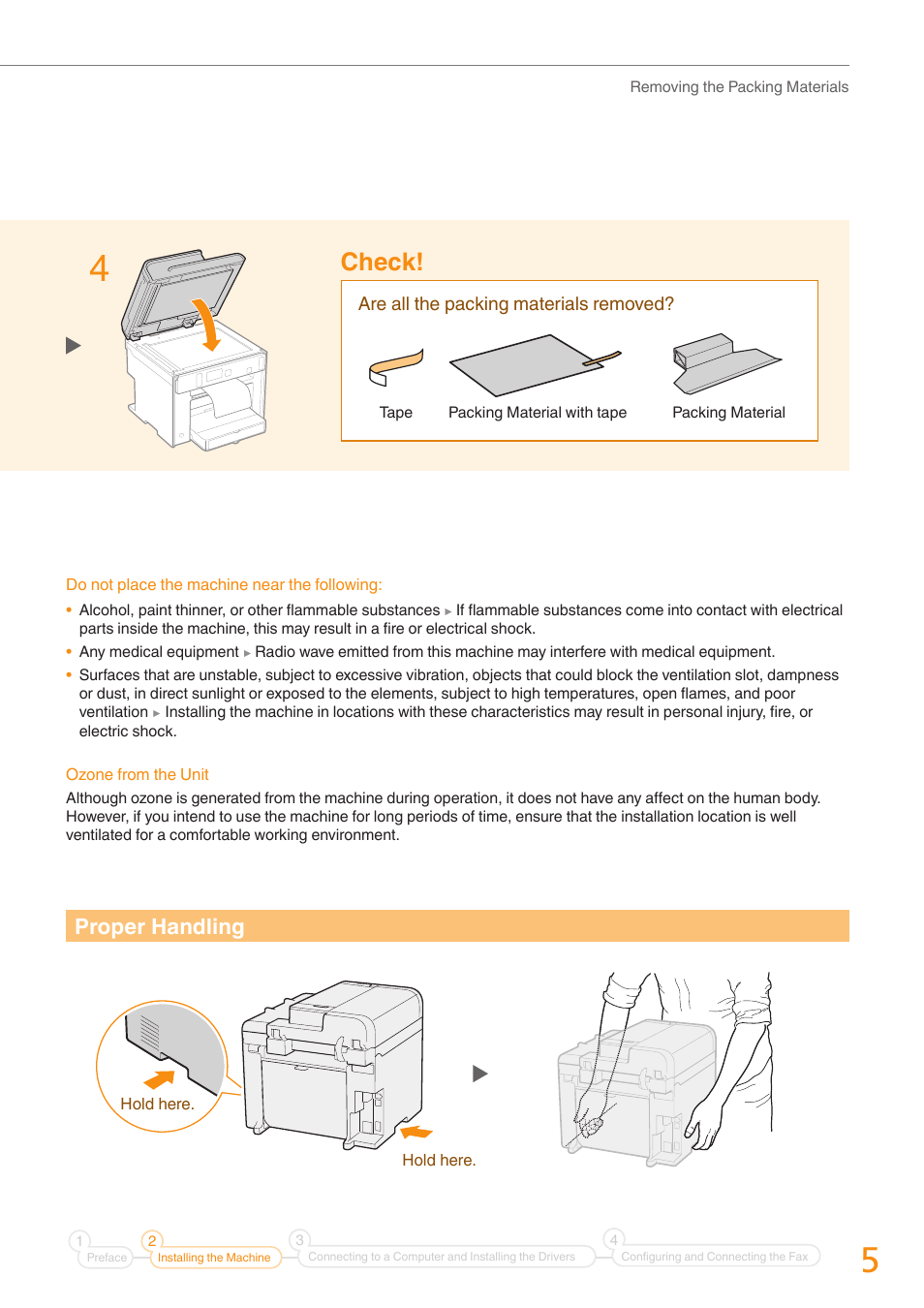 Check, Proper handling | Canon imageCLASS MF4770n User Manual | Page 5 / 36