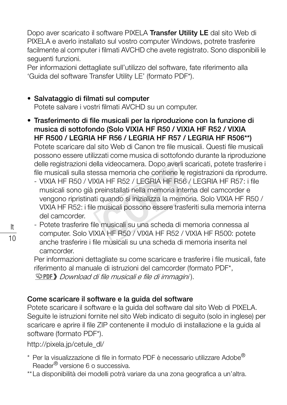 Cop y | Canon VIXIA HF R52 User Manual | Page 10 / 18