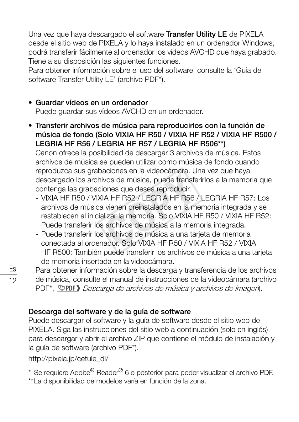 Cop y | Canon VIXIA HF R52 User Manual | Page 12 / 18