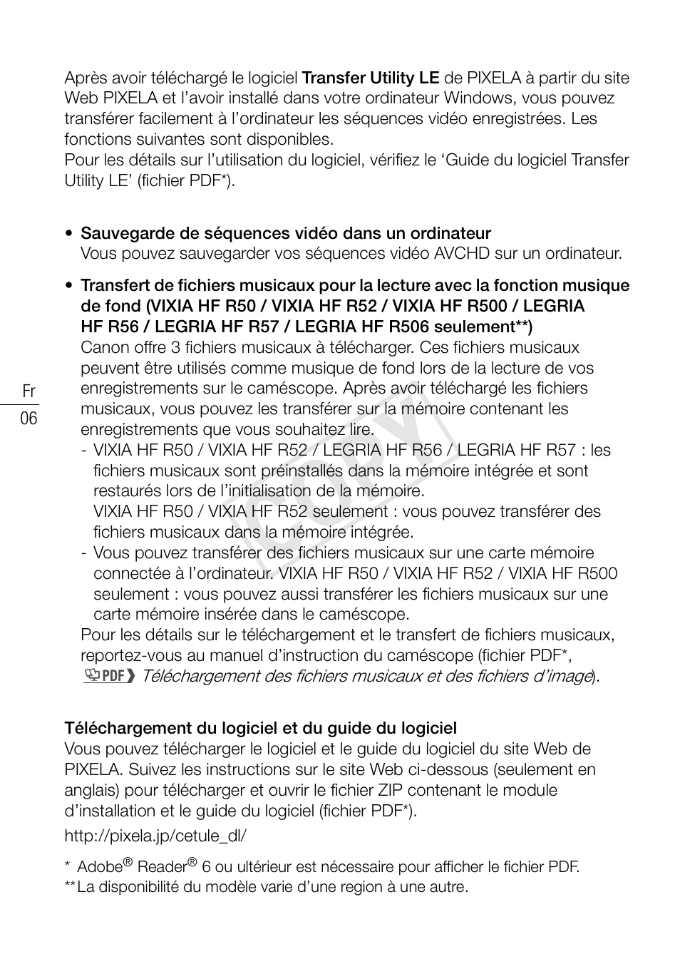 Cop y | Canon VIXIA HF R52 User Manual | Page 6 / 18