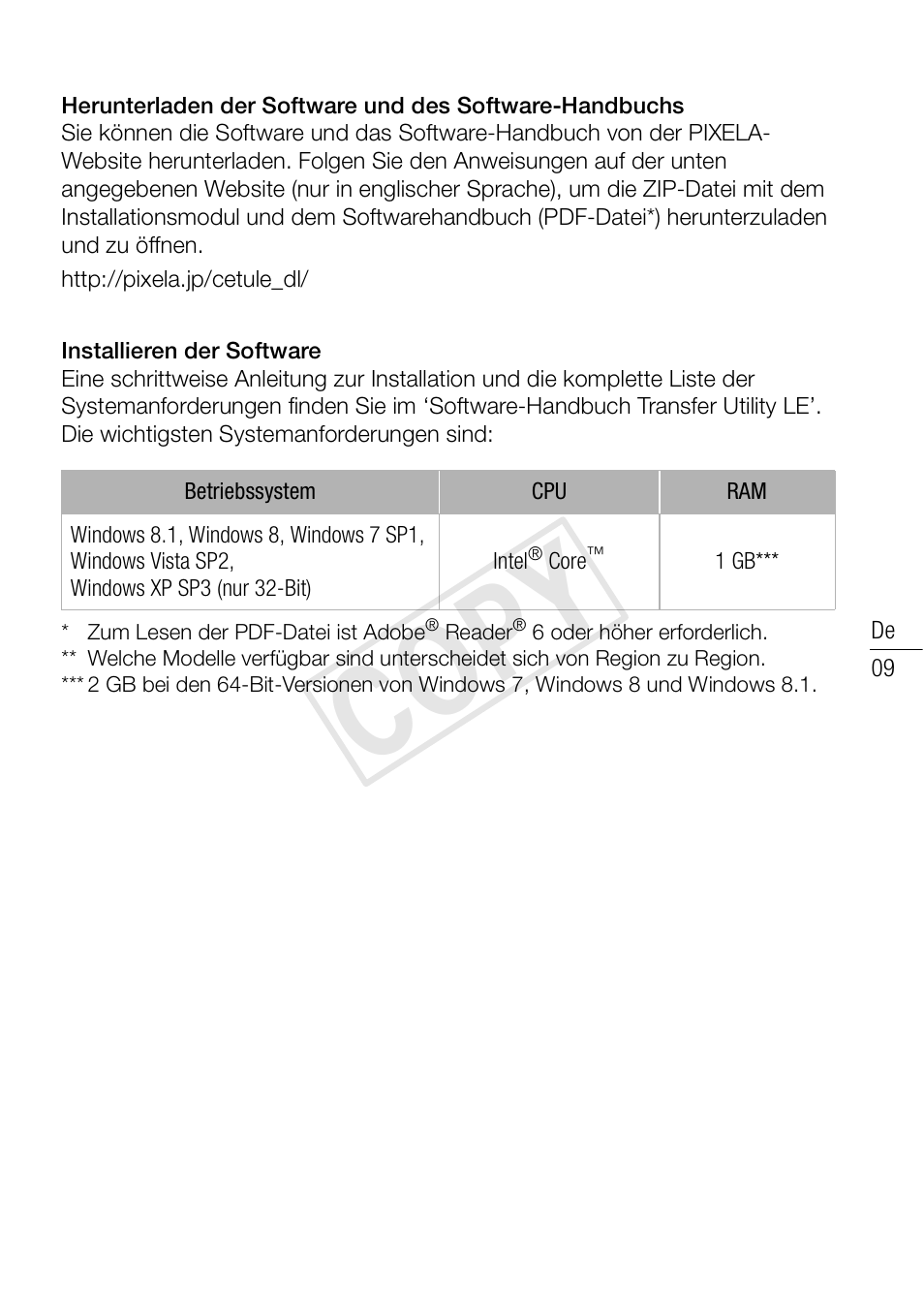 Cop y | Canon VIXIA HF R52 User Manual | Page 9 / 18