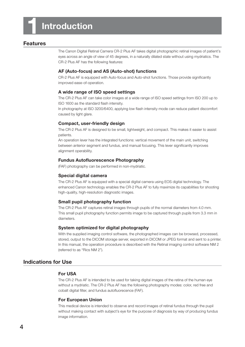 Introduction | Canon CR-2 PLUS AF User Manual | Page 4 / 54