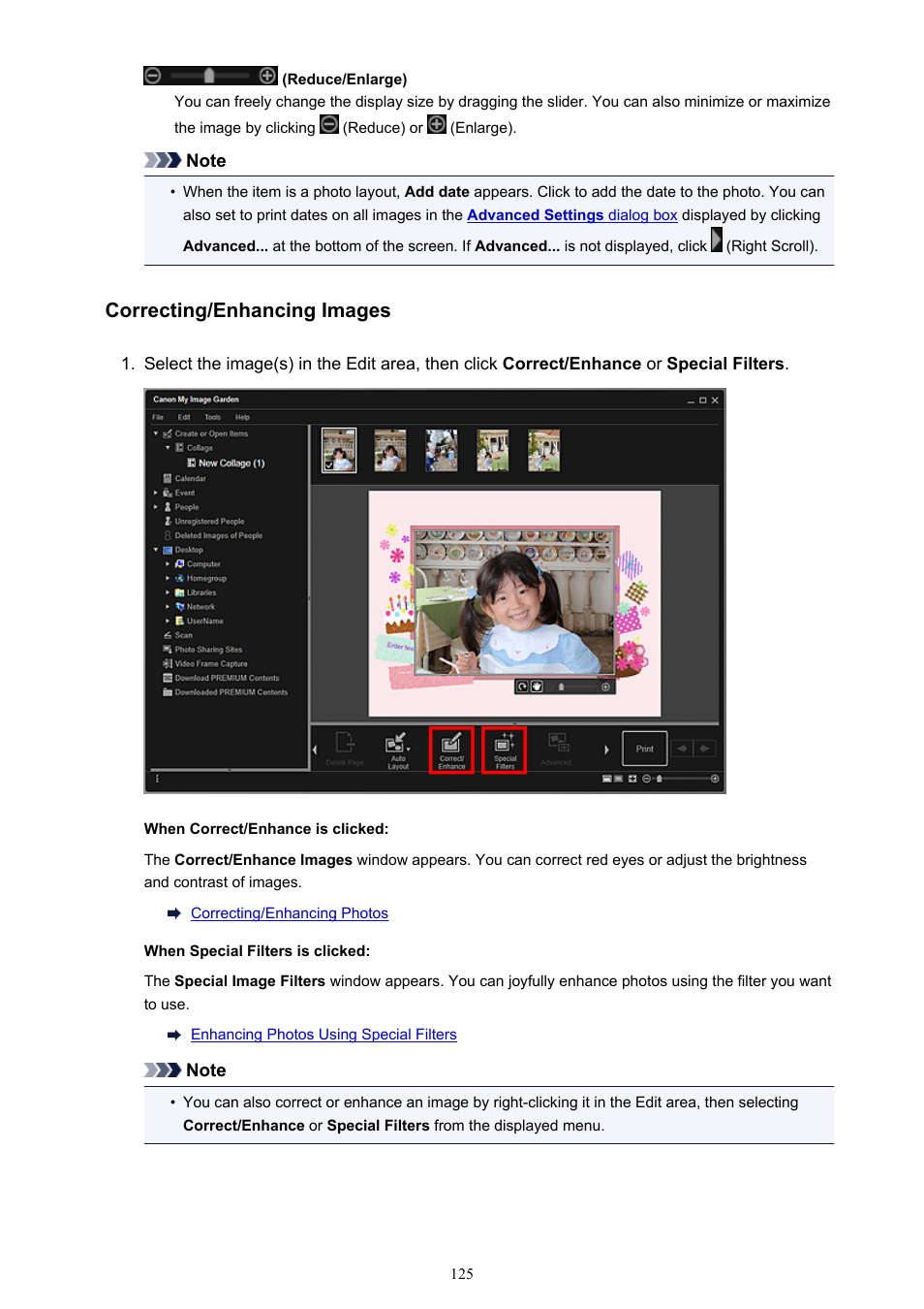 Correcting/enhancing images | Canon PIXMA Pro9000 Mark II User Manual | Page 125 / 303