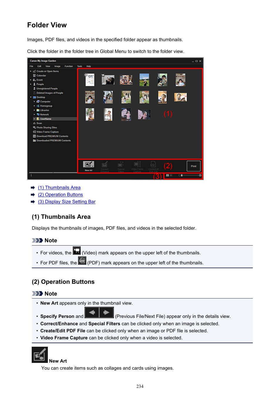 Folder view, When you click a folder, the view switches to the, And you can browse images and | Canon PIXMA Pro9000 Mark II User Manual | Page 234 / 303