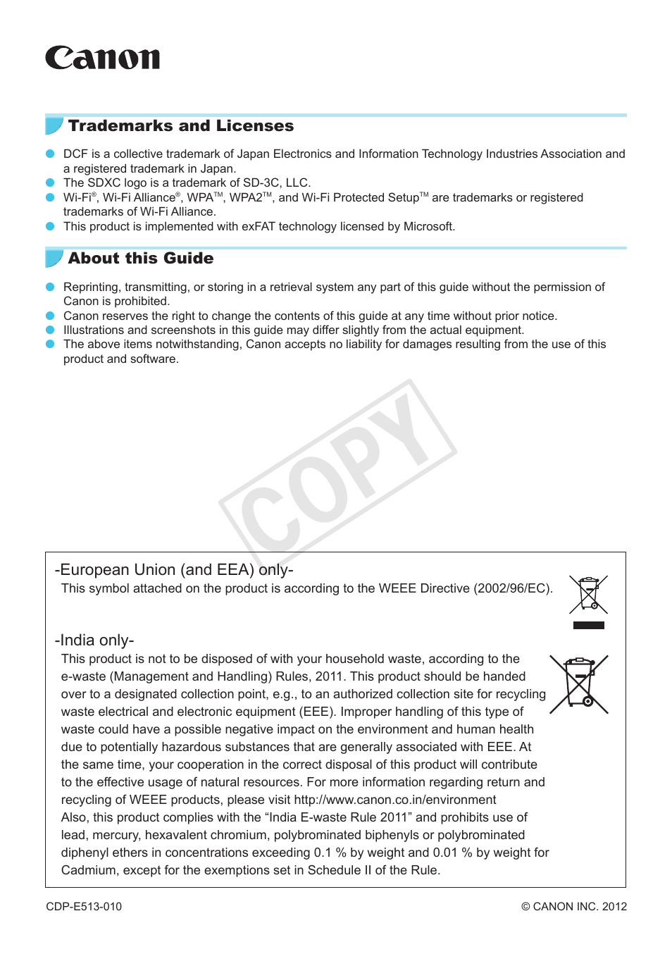 Cop y | Canon SELPHY CP900 User Manual | Page 56 / 56