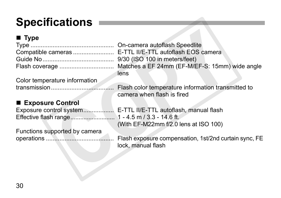 Cop y | Canon Speedlite 90EX User Manual | Page 32 / 106