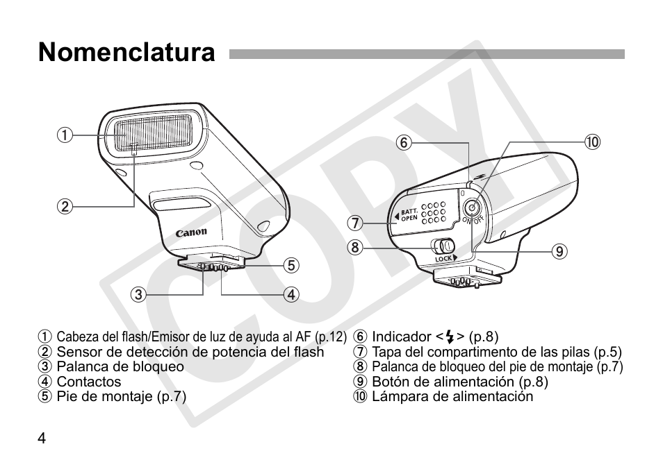 Cop y | Canon Speedlite 90EX User Manual | Page 74 / 106