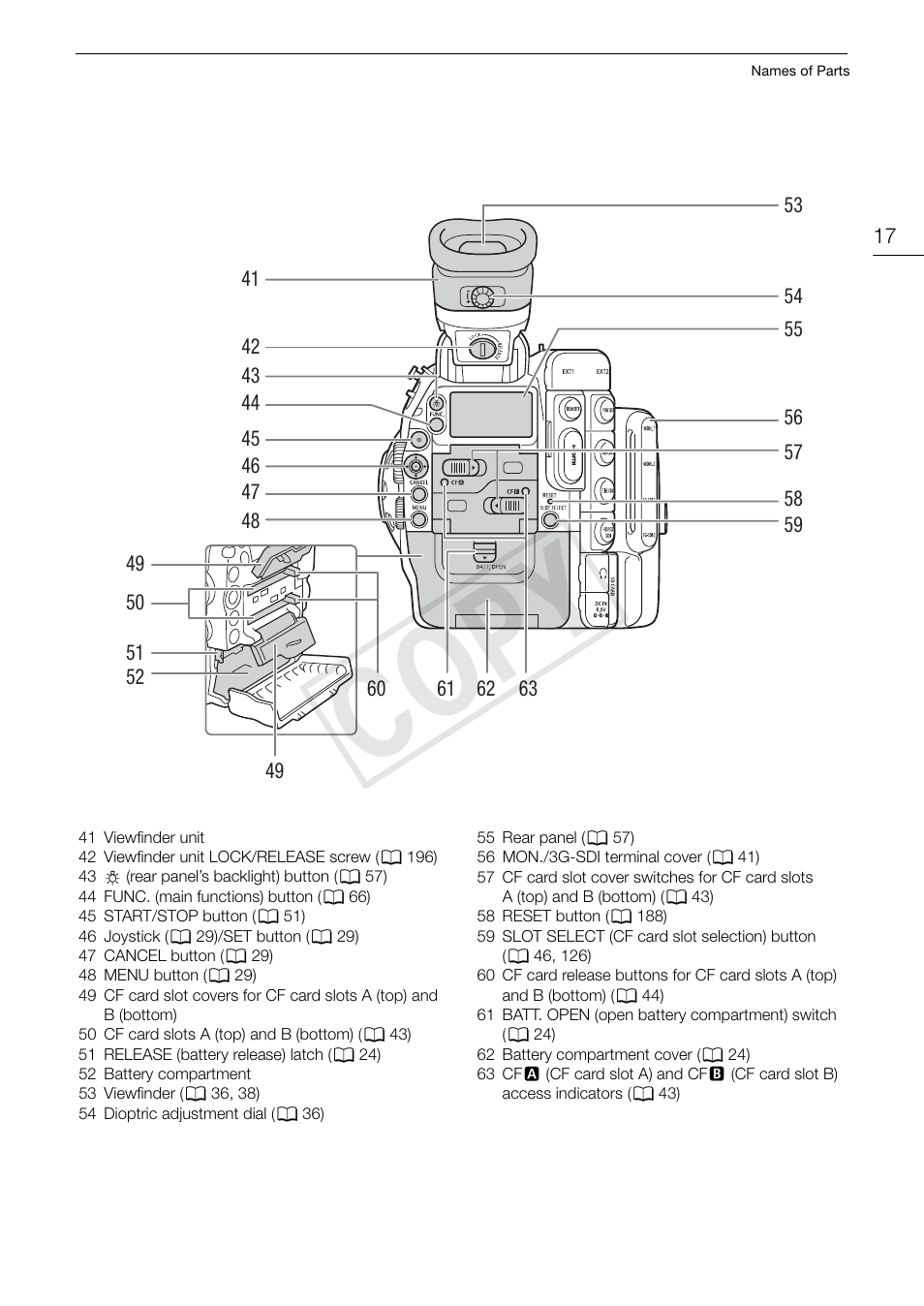 Cop y | Canon EOS C500 User Manual | Page 17 / 210