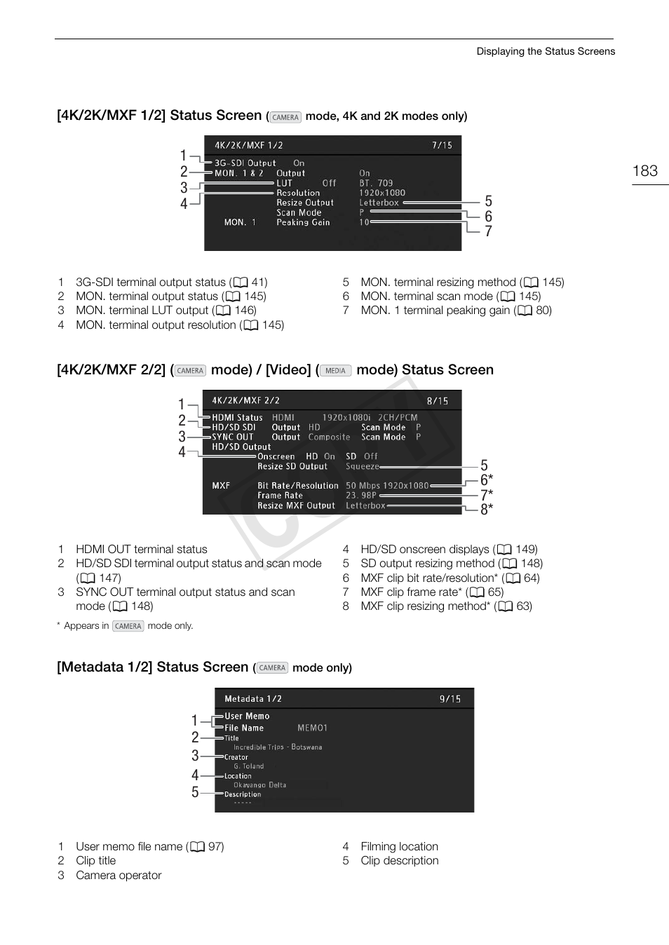 Cop y | Canon EOS C500 User Manual | Page 183 / 210