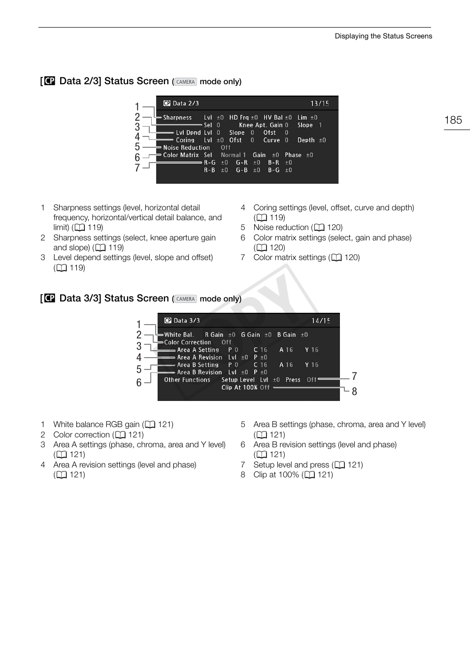 Cop y | Canon EOS C500 User Manual | Page 185 / 210