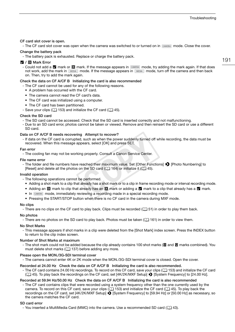 Cop y | Canon EOS C500 User Manual | Page 191 / 210