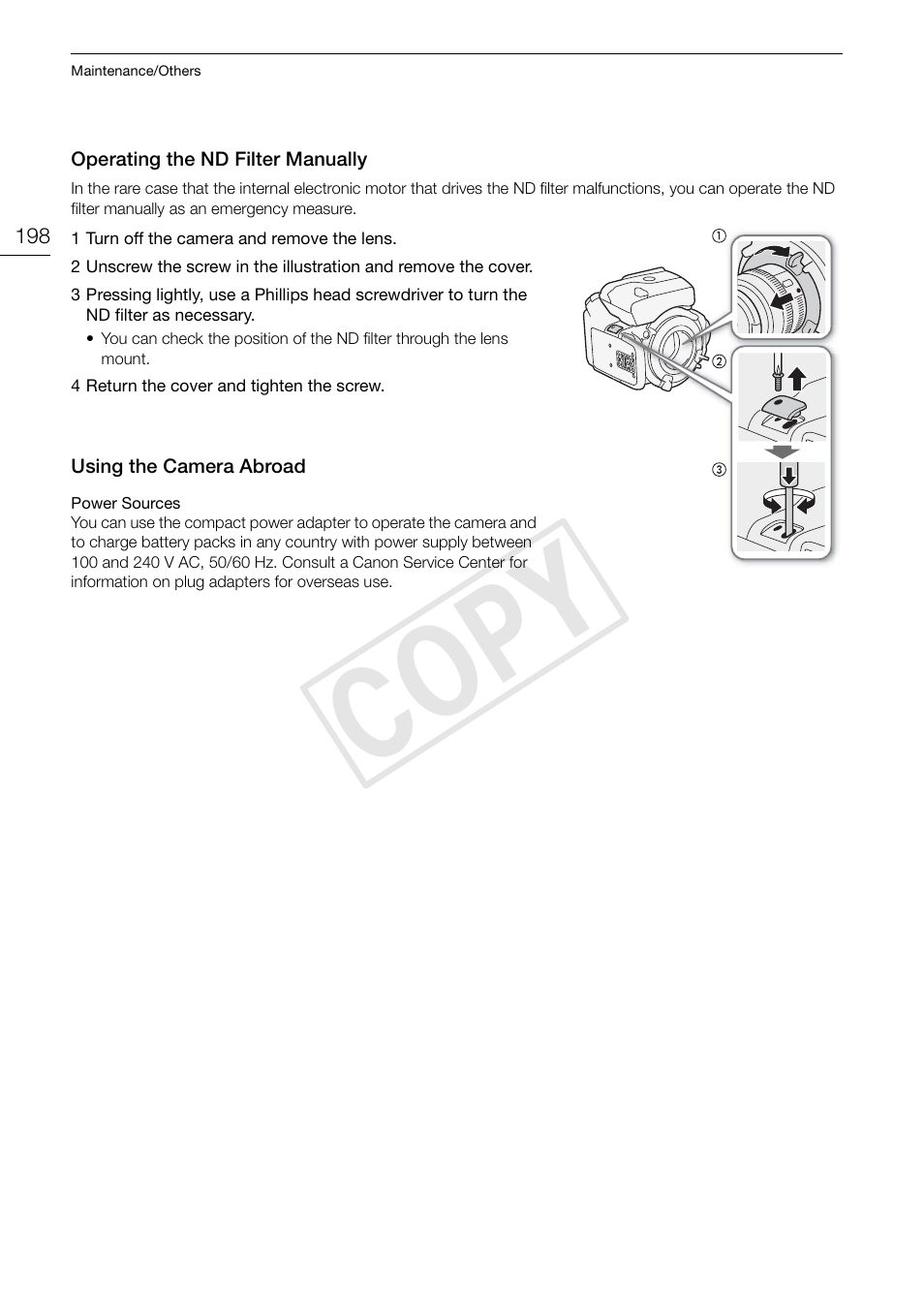 Cop y | Canon EOS C500 User Manual | Page 198 / 210