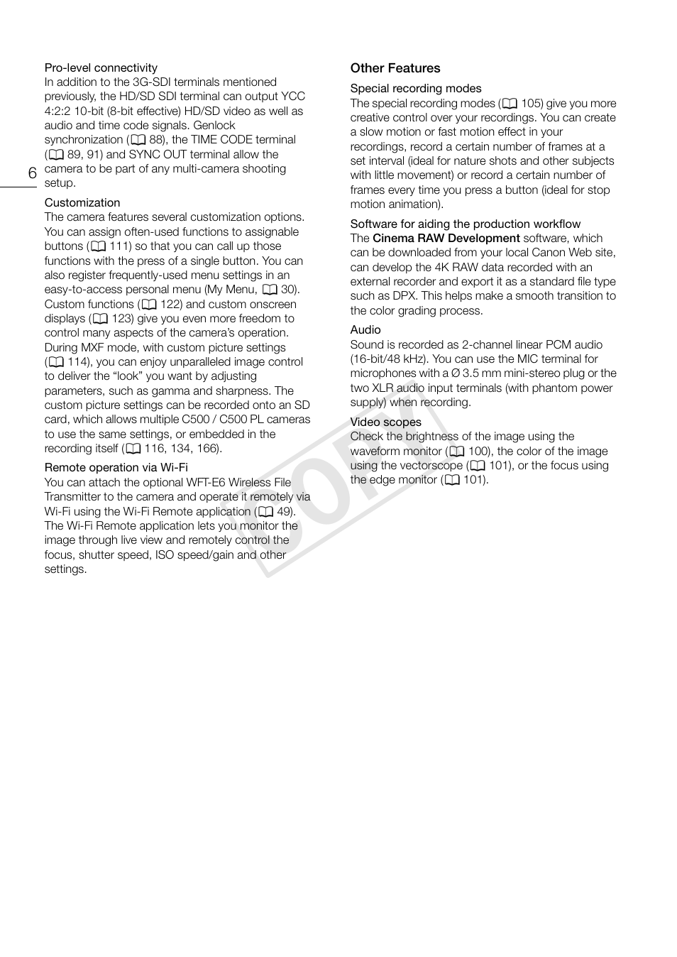 Cop y | Canon EOS C500 User Manual | Page 6 / 210