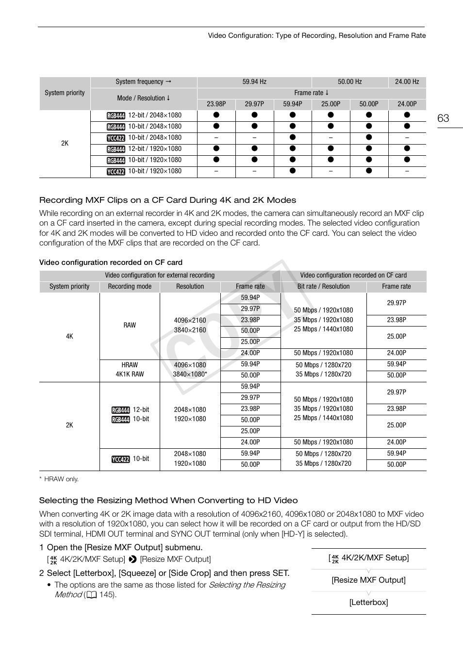 Cop y | Canon EOS C500 User Manual | Page 63 / 210
