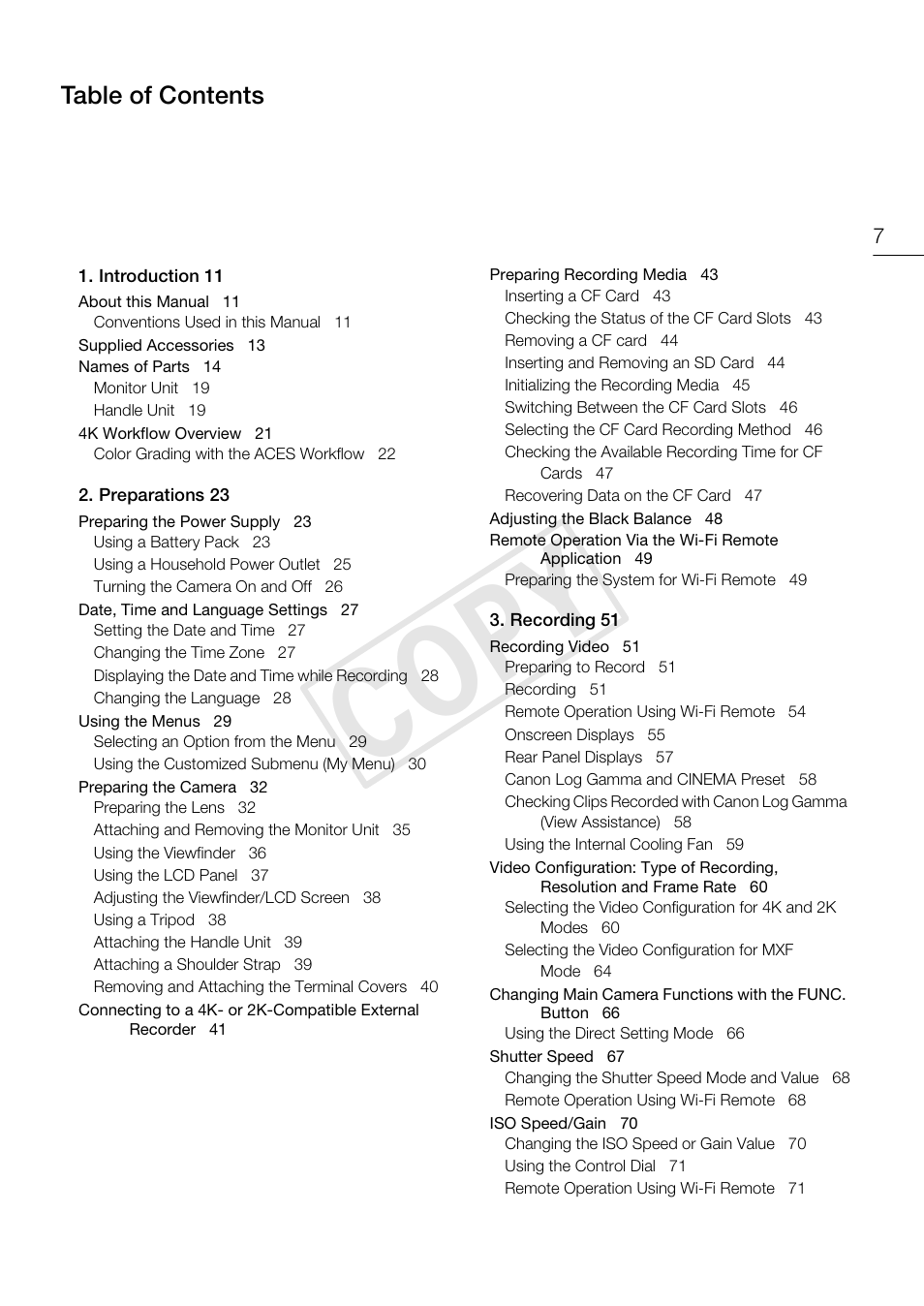 Canon EOS C500 User Manual | Page 7 / 210