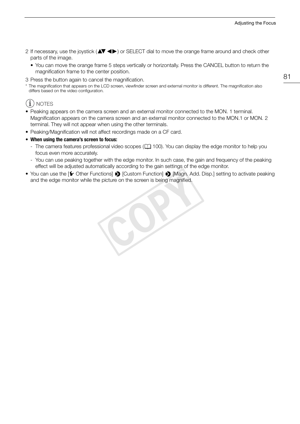 Cop y | Canon EOS C500 User Manual | Page 81 / 210