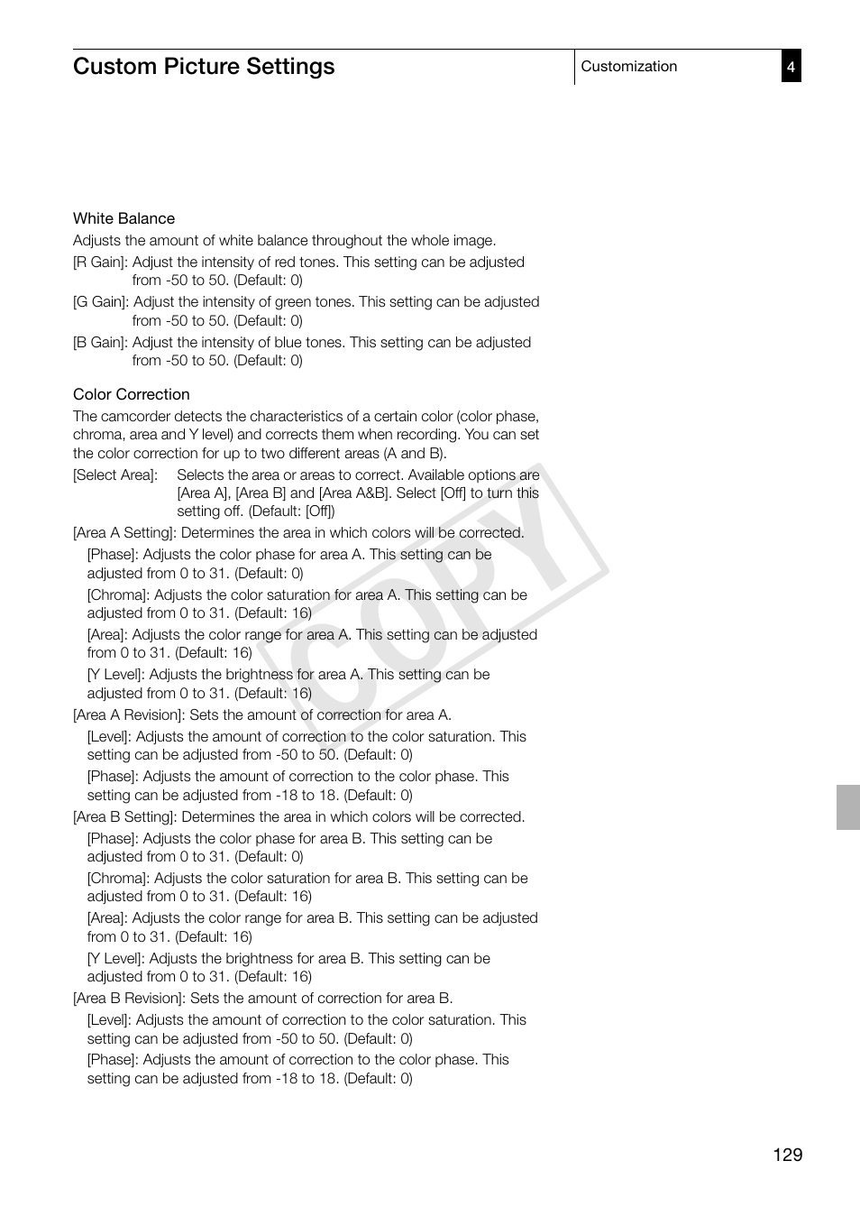 Cop y | Canon XF305 User Manual | Page 129 / 217