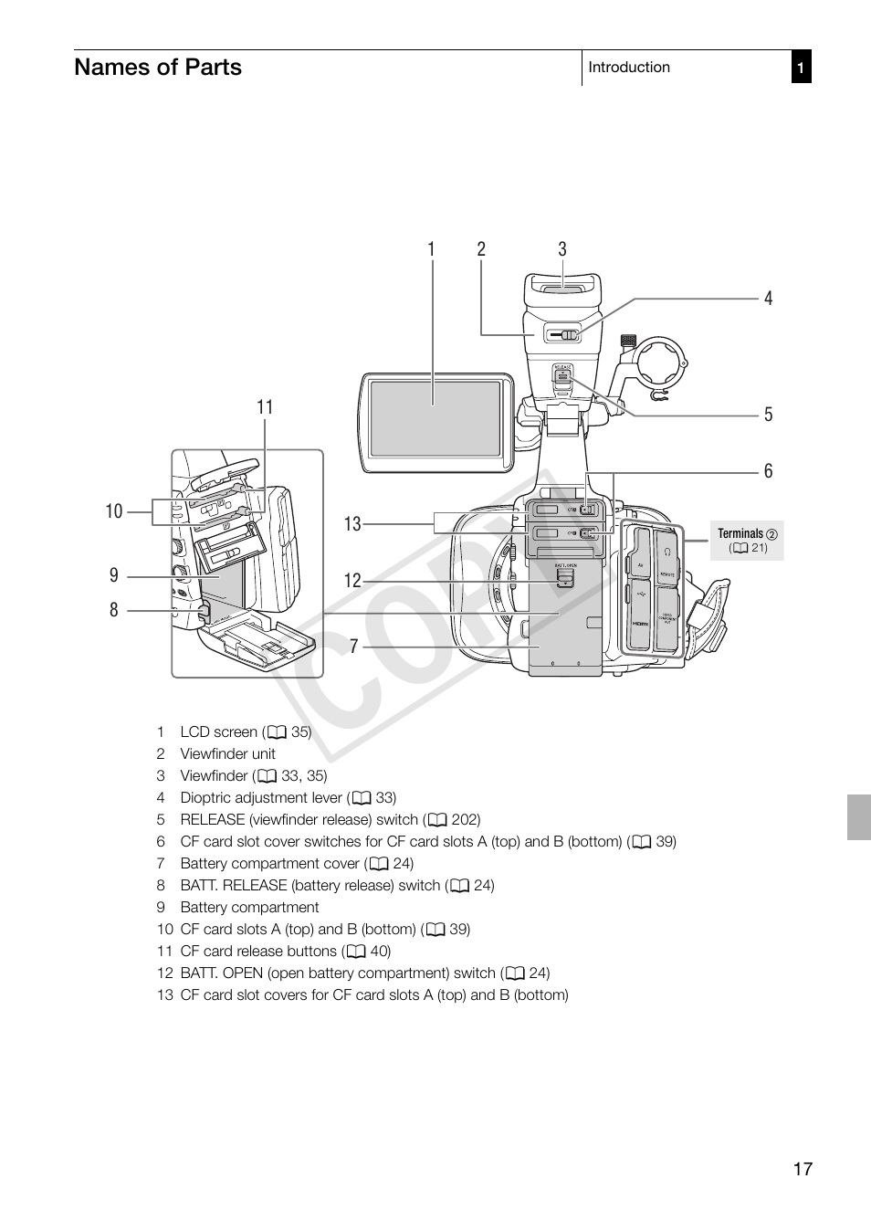 Cop y | Canon XF305 User Manual | Page 17 / 217