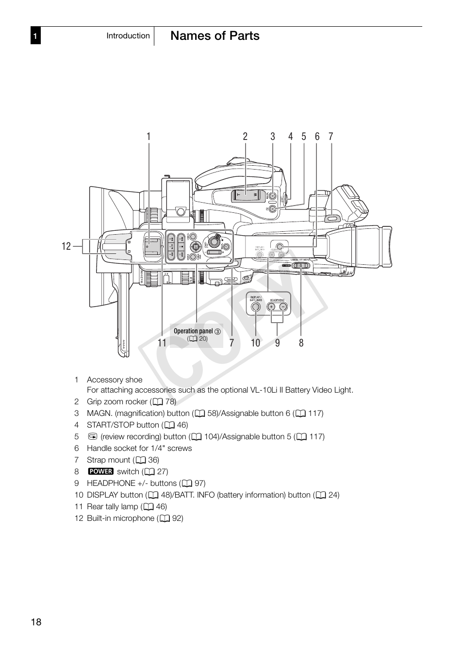 Cop y | Canon XF305 User Manual | Page 18 / 217