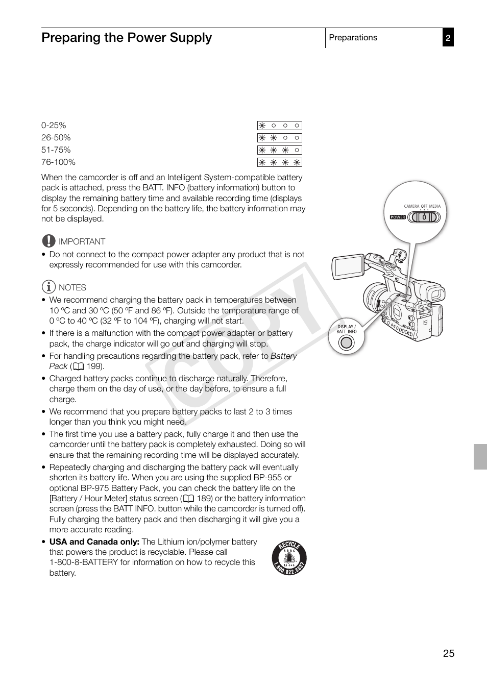 Cop y | Canon XF305 User Manual | Page 25 / 217
