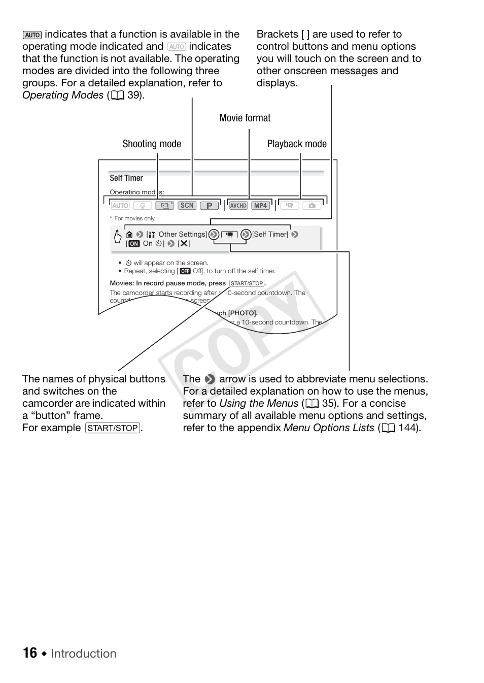 Cop y, Introduction | Canon VIXIA HF R42 User Manual | Page 16 / 197