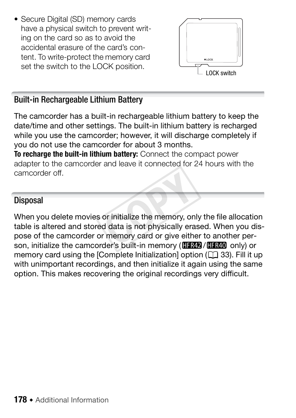 Cop y | Canon VIXIA HF R42 User Manual | Page 178 / 197