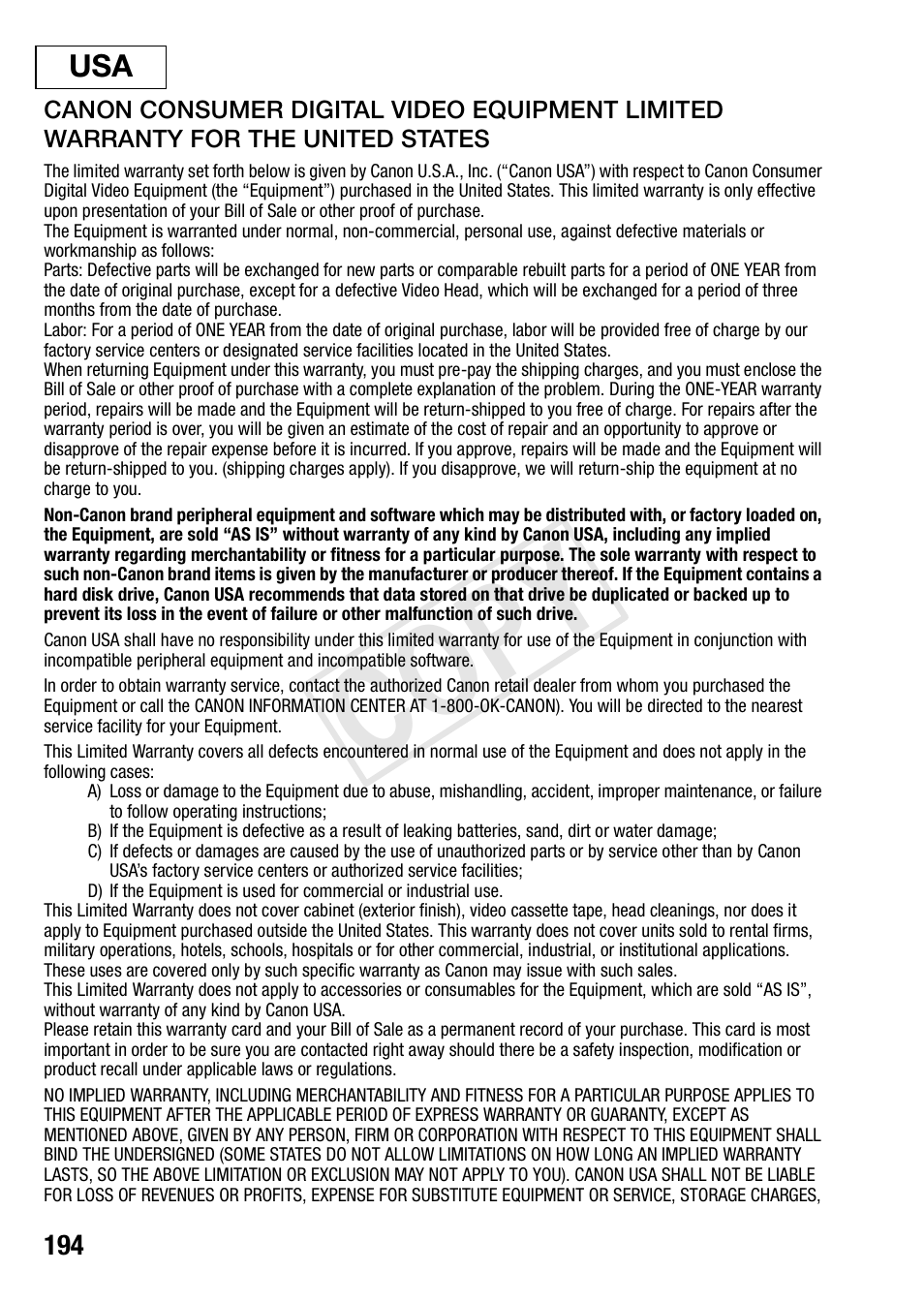 Cop y | Canon VIXIA HF R42 User Manual | Page 194 / 197