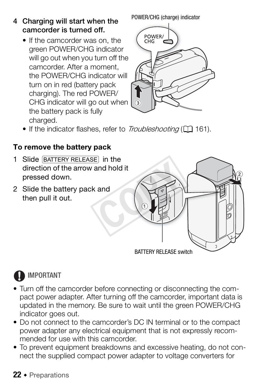 Cop y | Canon VIXIA HF R42 User Manual | Page 22 / 197