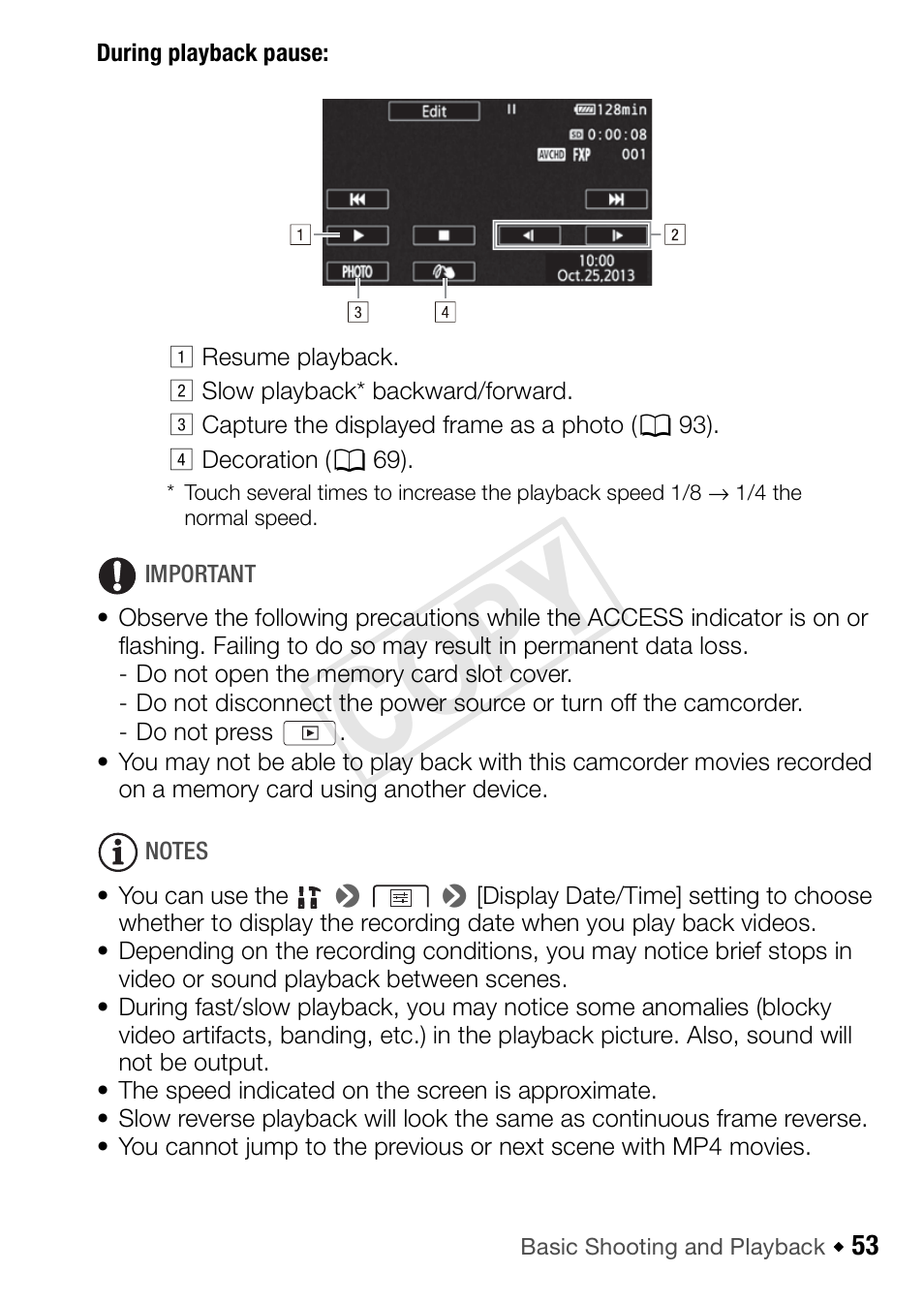 Cop y | Canon VIXIA HF R42 User Manual | Page 53 / 197