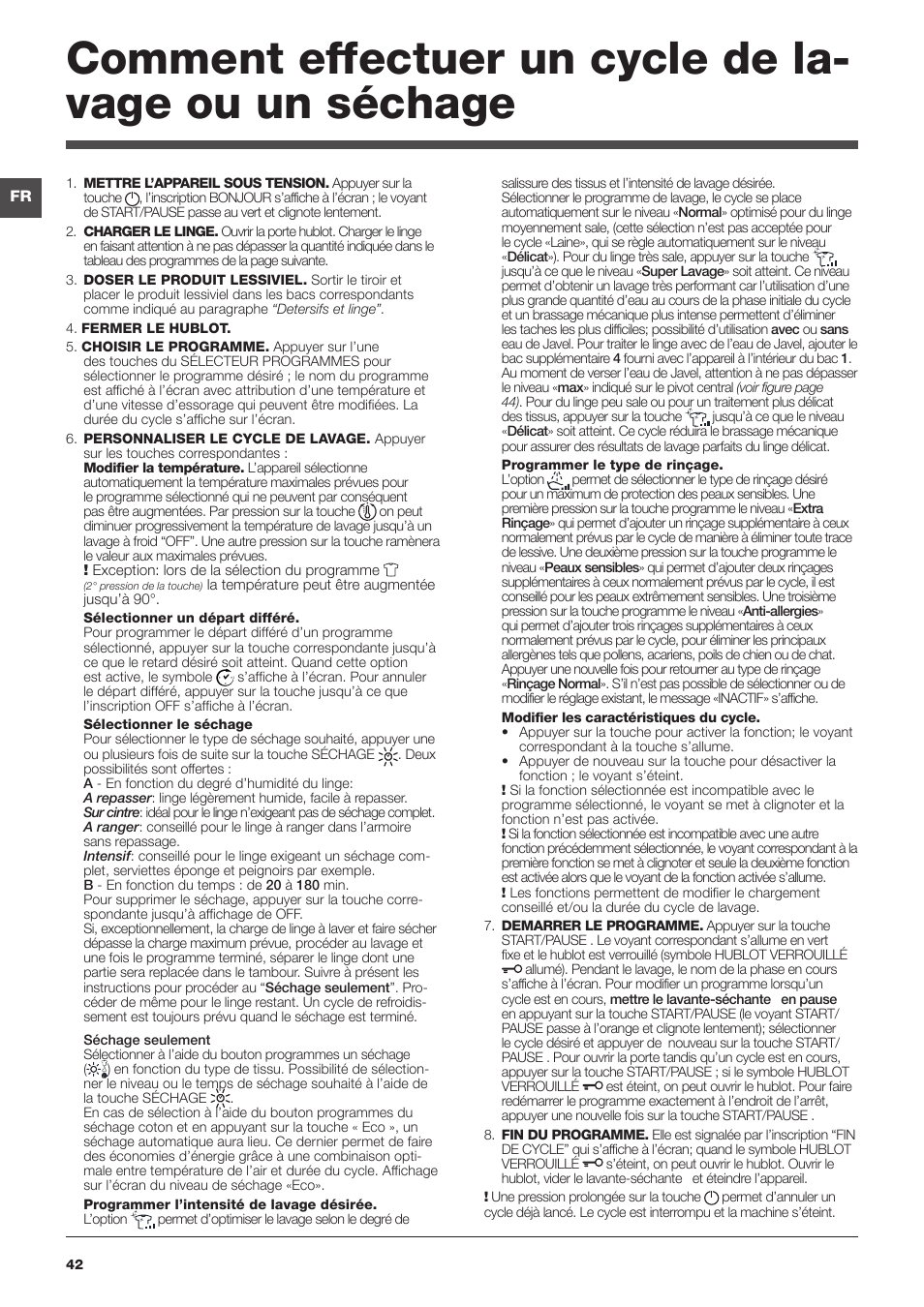 Hotpoint Ariston WDD 10760 User Manual | Page 42 / 48