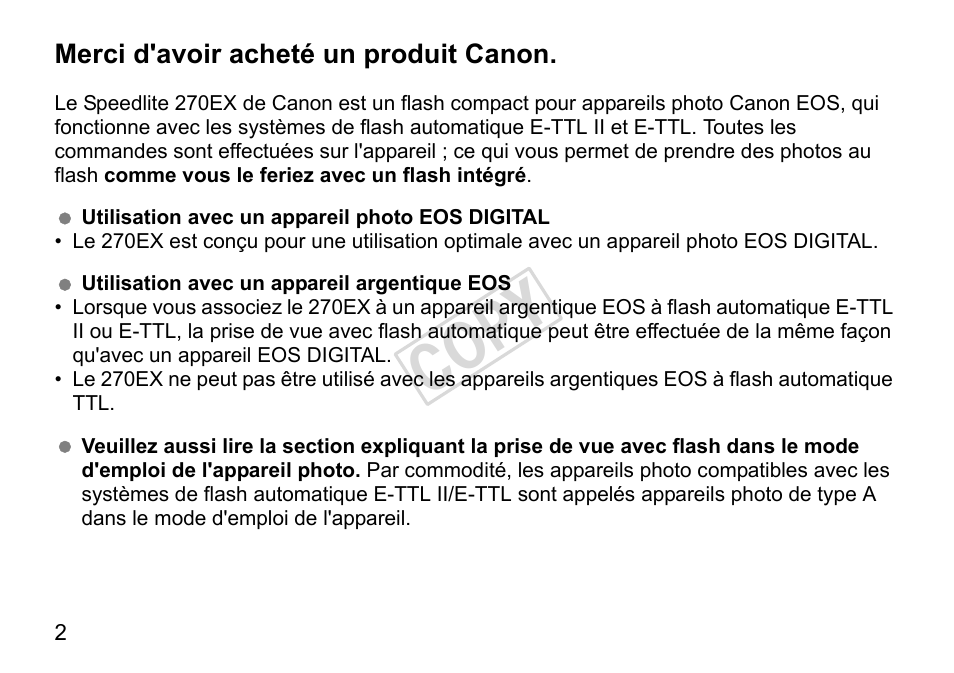 Cop y | Canon Speedlite 270EX User Manual | Page 28 / 76
