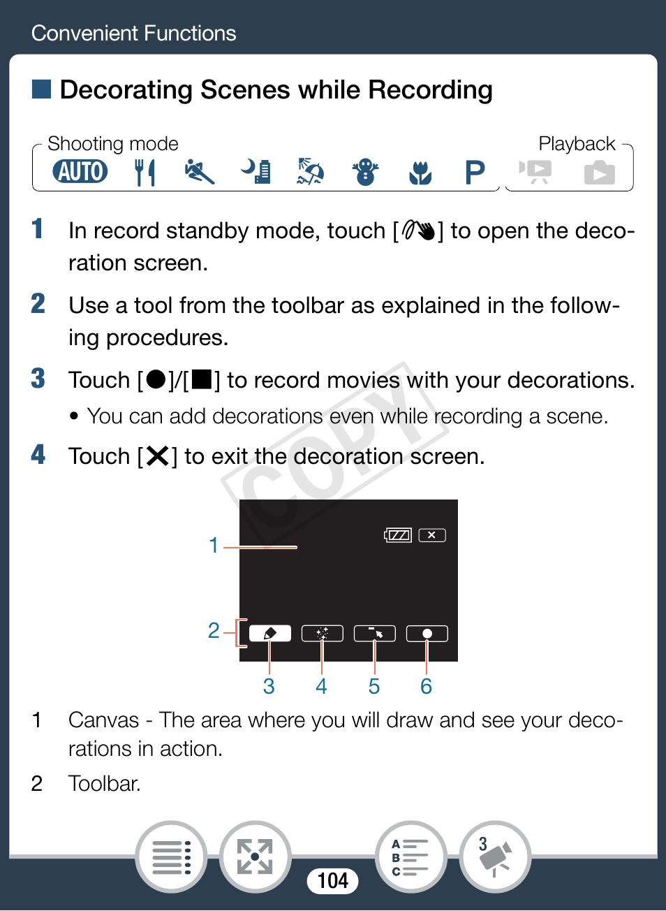 Cop y | Canon VIXIA mini User Manual | Page 104 / 253