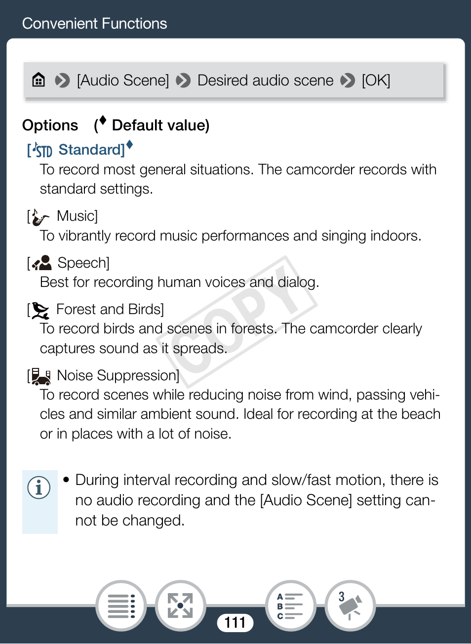 Cop y | Canon VIXIA mini User Manual | Page 111 / 253