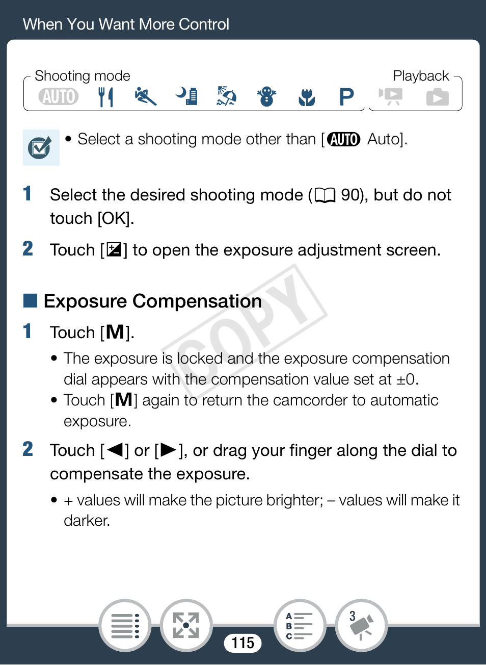 Cop y | Canon VIXIA mini User Manual | Page 115 / 253