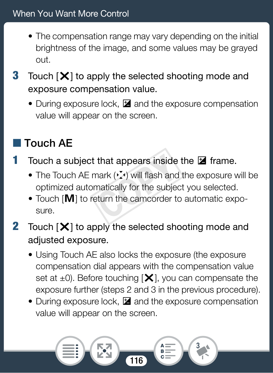 Cop y | Canon VIXIA mini User Manual | Page 116 / 253