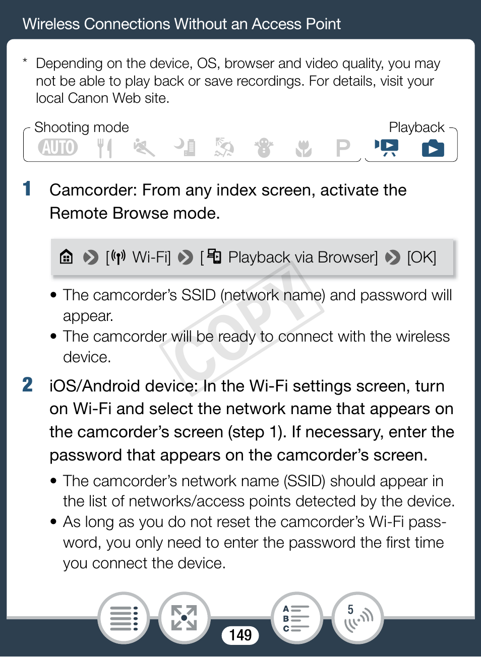 Cop y | Canon VIXIA mini User Manual | Page 149 / 253
