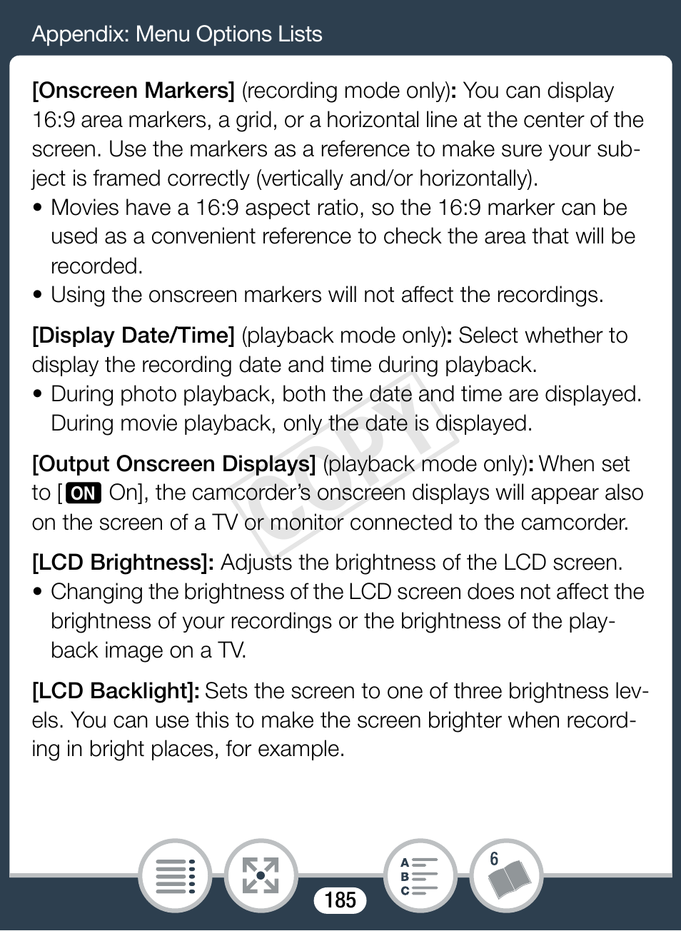 Cop y | Canon VIXIA mini User Manual | Page 185 / 253