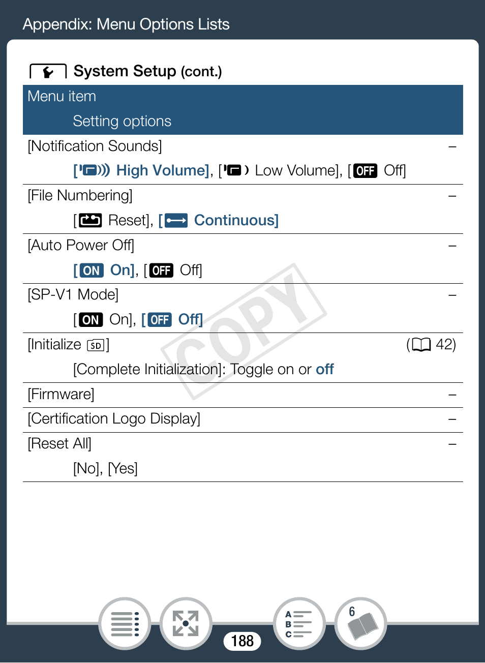 Cop y | Canon VIXIA mini User Manual | Page 188 / 253