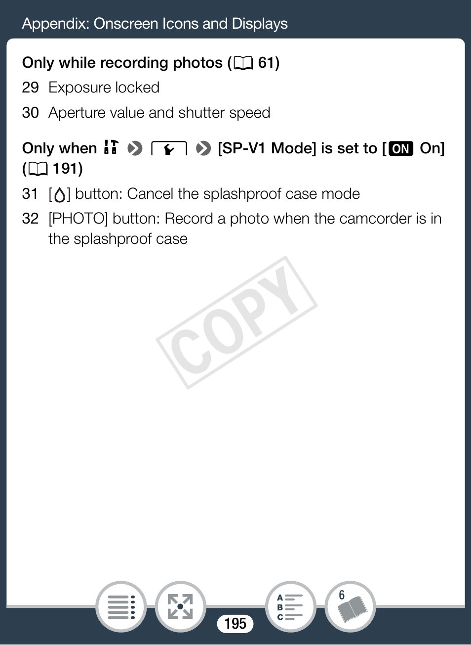 Cop y | Canon VIXIA mini User Manual | Page 195 / 253