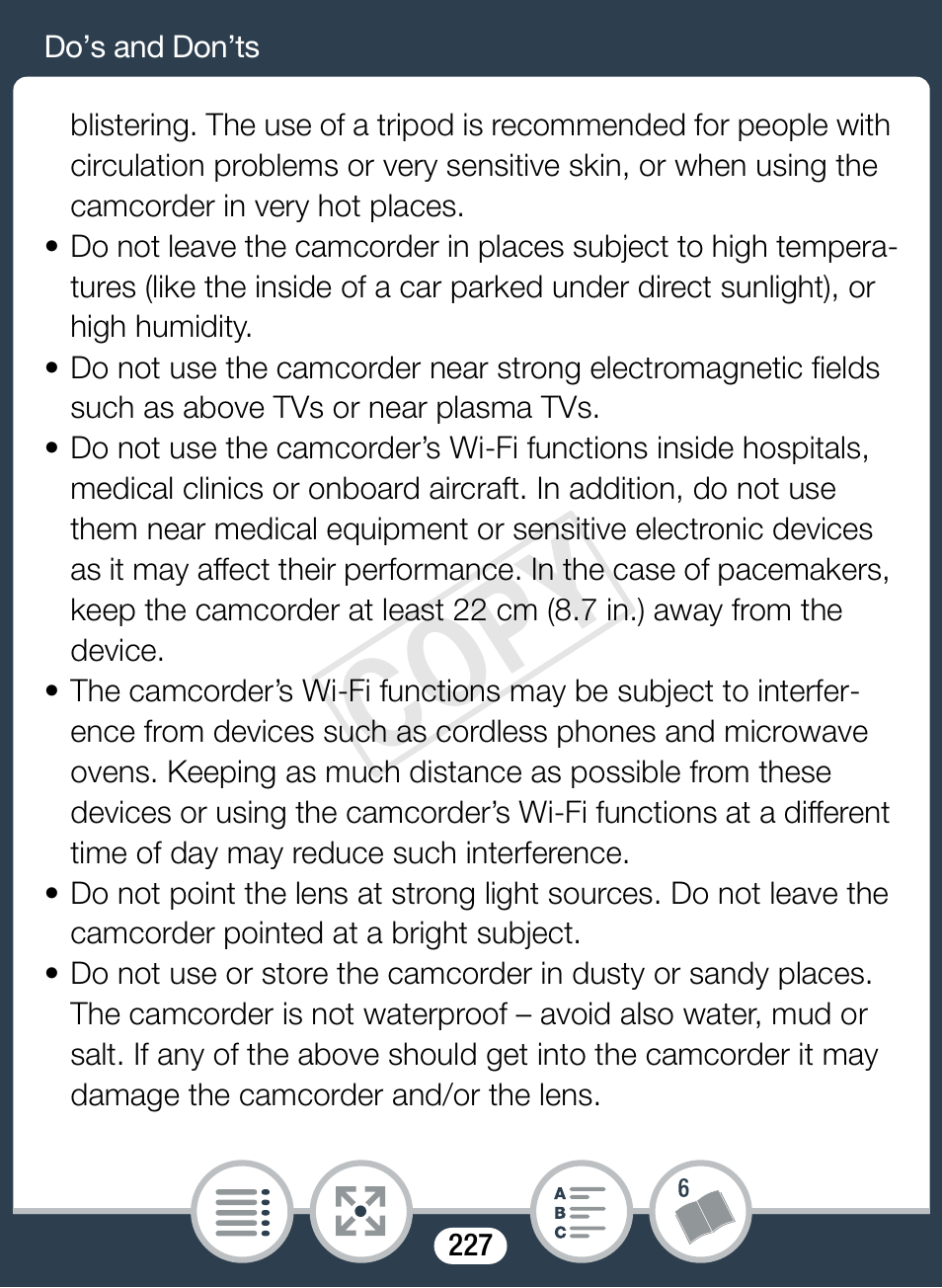 Cop y | Canon VIXIA mini User Manual | Page 227 / 253