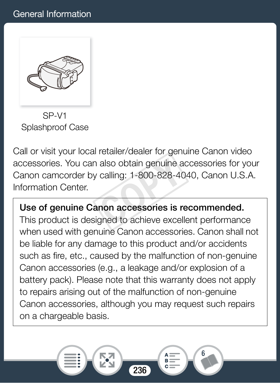 Cop y | Canon VIXIA mini User Manual | Page 236 / 253