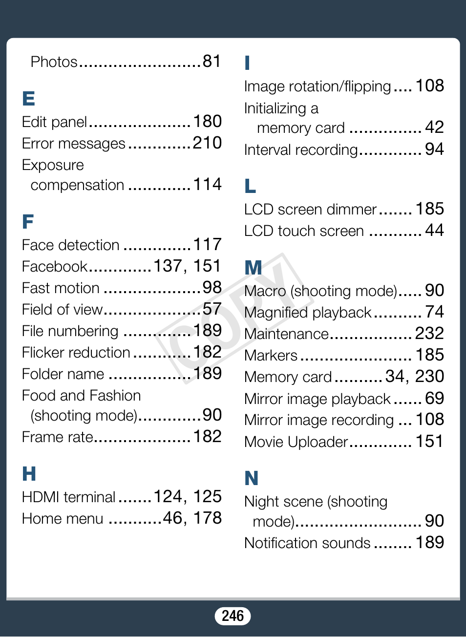 C op y | Canon VIXIA mini User Manual | Page 246 / 253