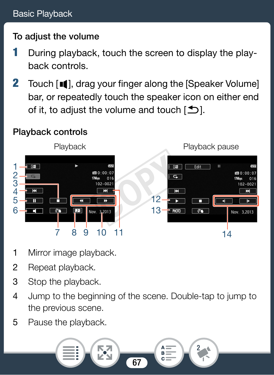 Cop y | Canon VIXIA mini User Manual | Page 67 / 253