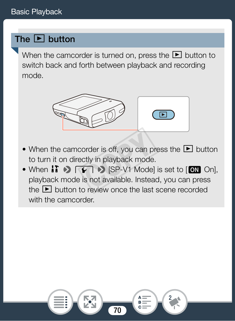 Cop y | Canon VIXIA mini User Manual | Page 70 / 253